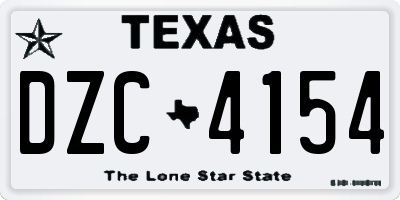 TX license plate DZC4154