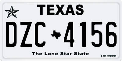 TX license plate DZC4156