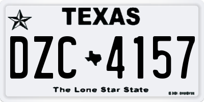 TX license plate DZC4157