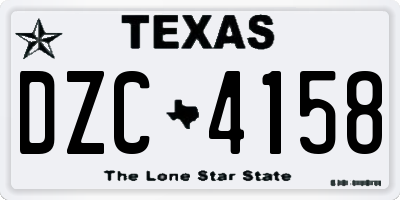 TX license plate DZC4158