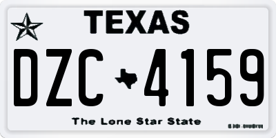 TX license plate DZC4159