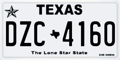 TX license plate DZC4160