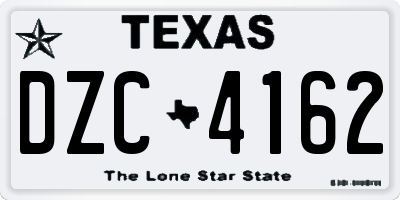 TX license plate DZC4162