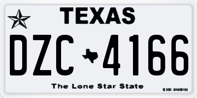 TX license plate DZC4166