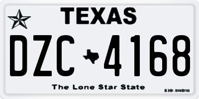TX license plate DZC4168
