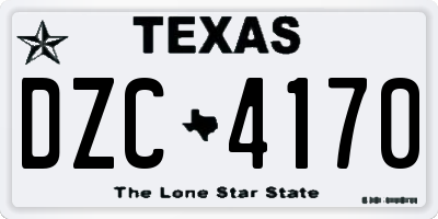 TX license plate DZC4170
