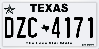 TX license plate DZC4171