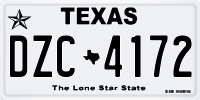 TX license plate DZC4172
