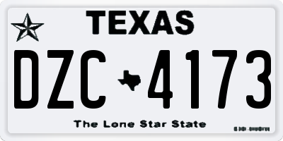 TX license plate DZC4173
