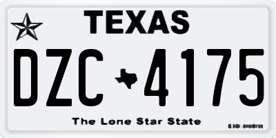 TX license plate DZC4175