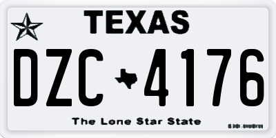 TX license plate DZC4176