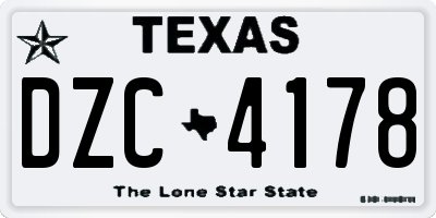 TX license plate DZC4178