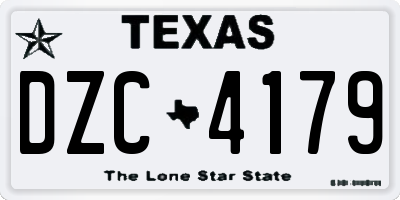 TX license plate DZC4179