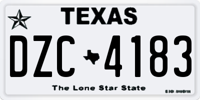 TX license plate DZC4183