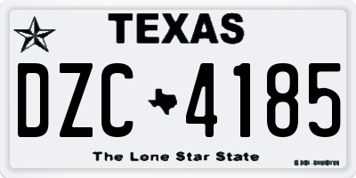 TX license plate DZC4185
