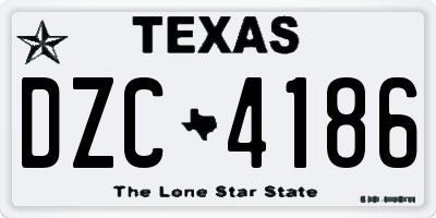 TX license plate DZC4186