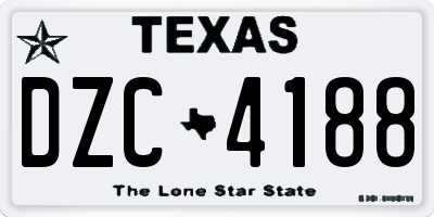 TX license plate DZC4188