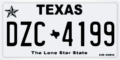 TX license plate DZC4199