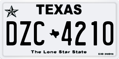 TX license plate DZC4210