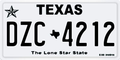 TX license plate DZC4212