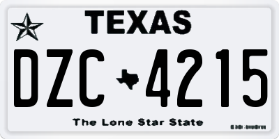 TX license plate DZC4215