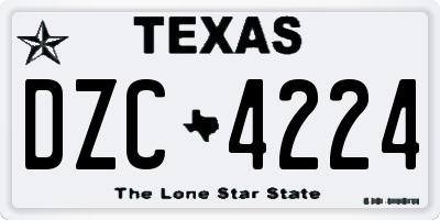 TX license plate DZC4224