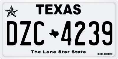 TX license plate DZC4239