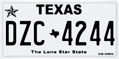 TX license plate DZC4244