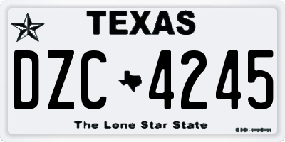 TX license plate DZC4245