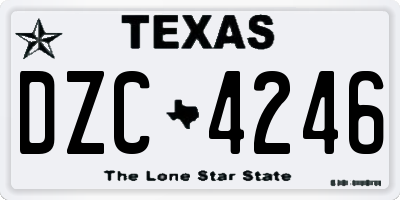 TX license plate DZC4246