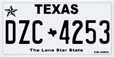 TX license plate DZC4253