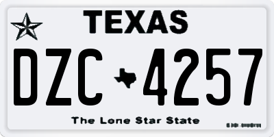 TX license plate DZC4257