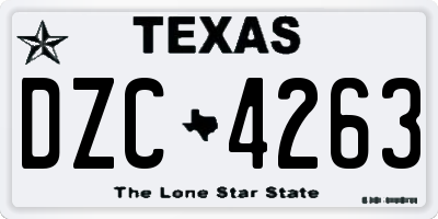 TX license plate DZC4263