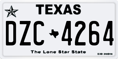 TX license plate DZC4264