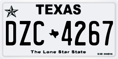 TX license plate DZC4267