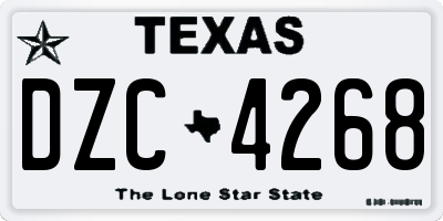 TX license plate DZC4268