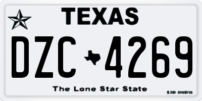 TX license plate DZC4269