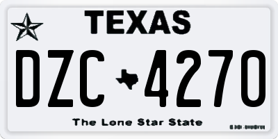 TX license plate DZC4270
