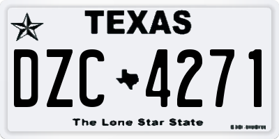 TX license plate DZC4271