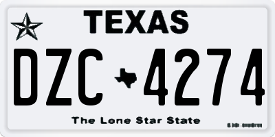 TX license plate DZC4274
