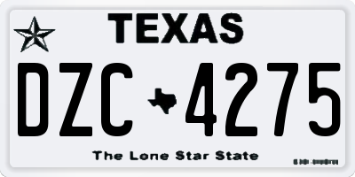 TX license plate DZC4275