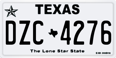 TX license plate DZC4276