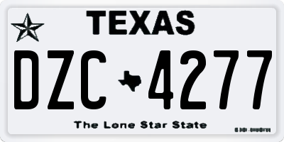 TX license plate DZC4277