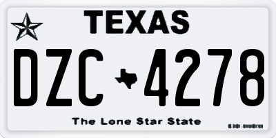 TX license plate DZC4278