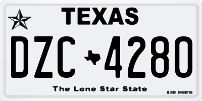 TX license plate DZC4280