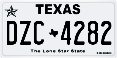 TX license plate DZC4282