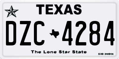TX license plate DZC4284