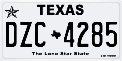 TX license plate DZC4285