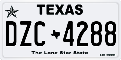 TX license plate DZC4288
