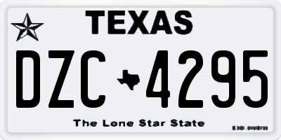 TX license plate DZC4295